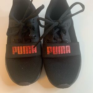 PUMA Kids Black and Red Sneakers
